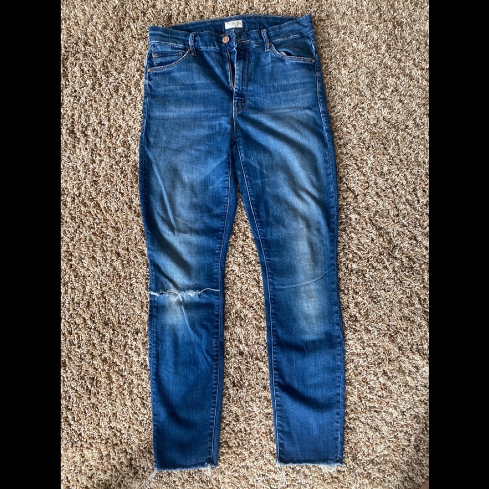 Mother jeans 29 High Waisted Looker ankle fray